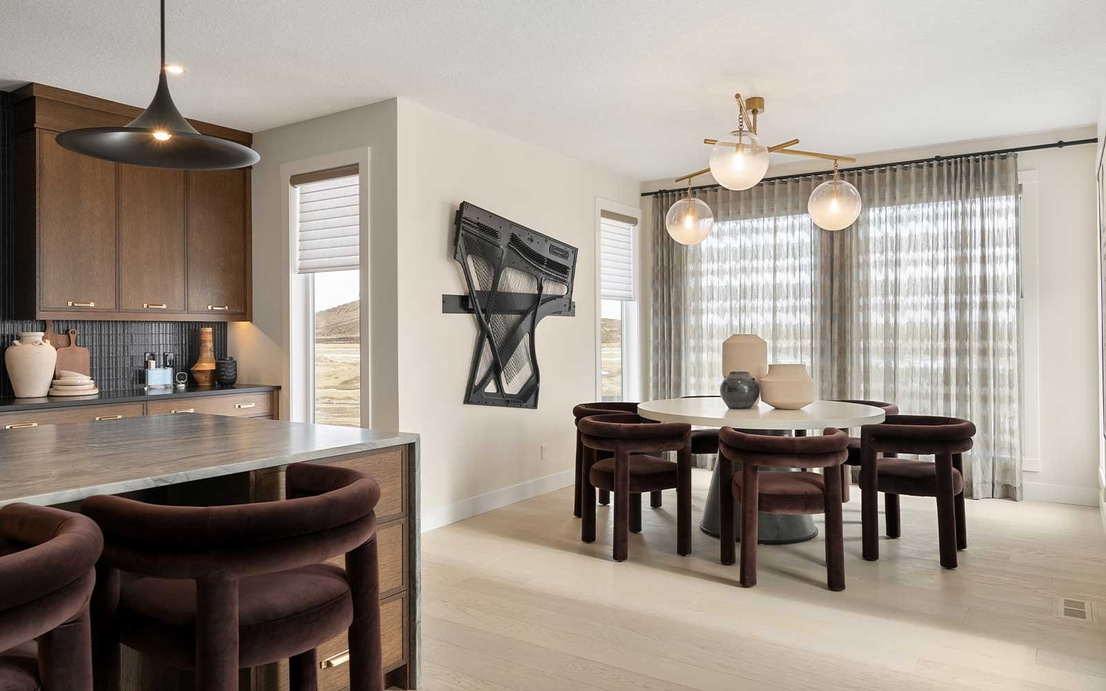 A photo of the dining area of the Palermo show home in Calgary by Brookfield Residential
