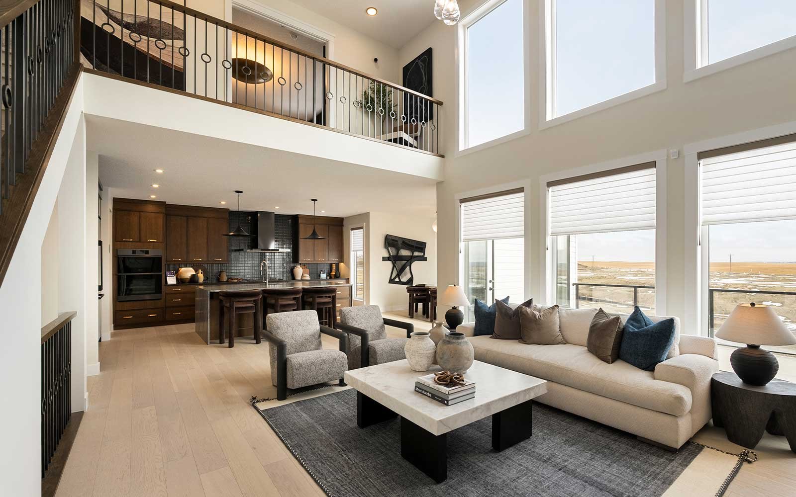 A photo of the great room of the Palermo show home in Calgary by Brookfield Residential
