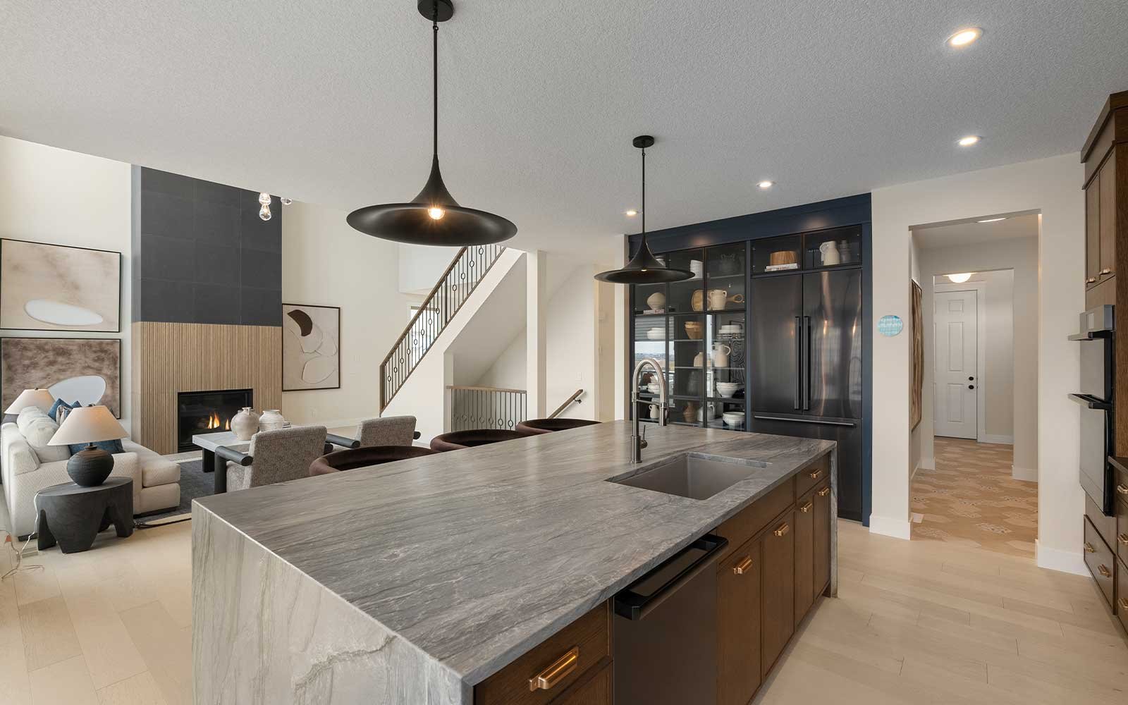 A photo of the kitchen of the Palermo show home in Calgary by Brookfield Residential