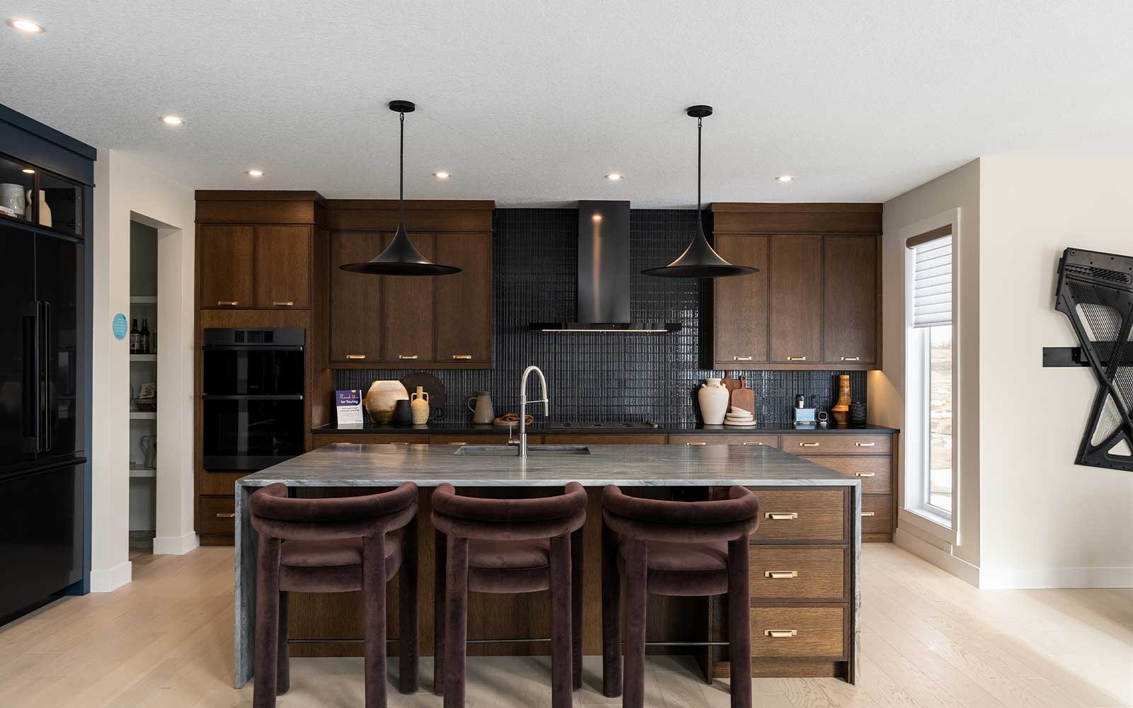 A photo of the kitchen of the Palermo show home in Calgary by Brookfield Residential