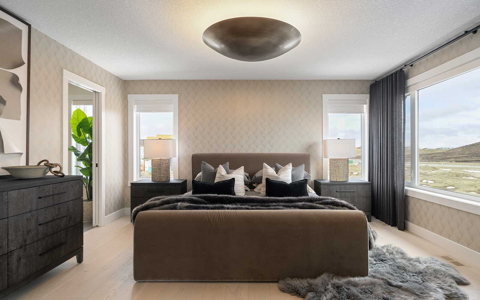 A photo of the primary bedroomof the Palermo show home in Calgary by Brookfield Residential