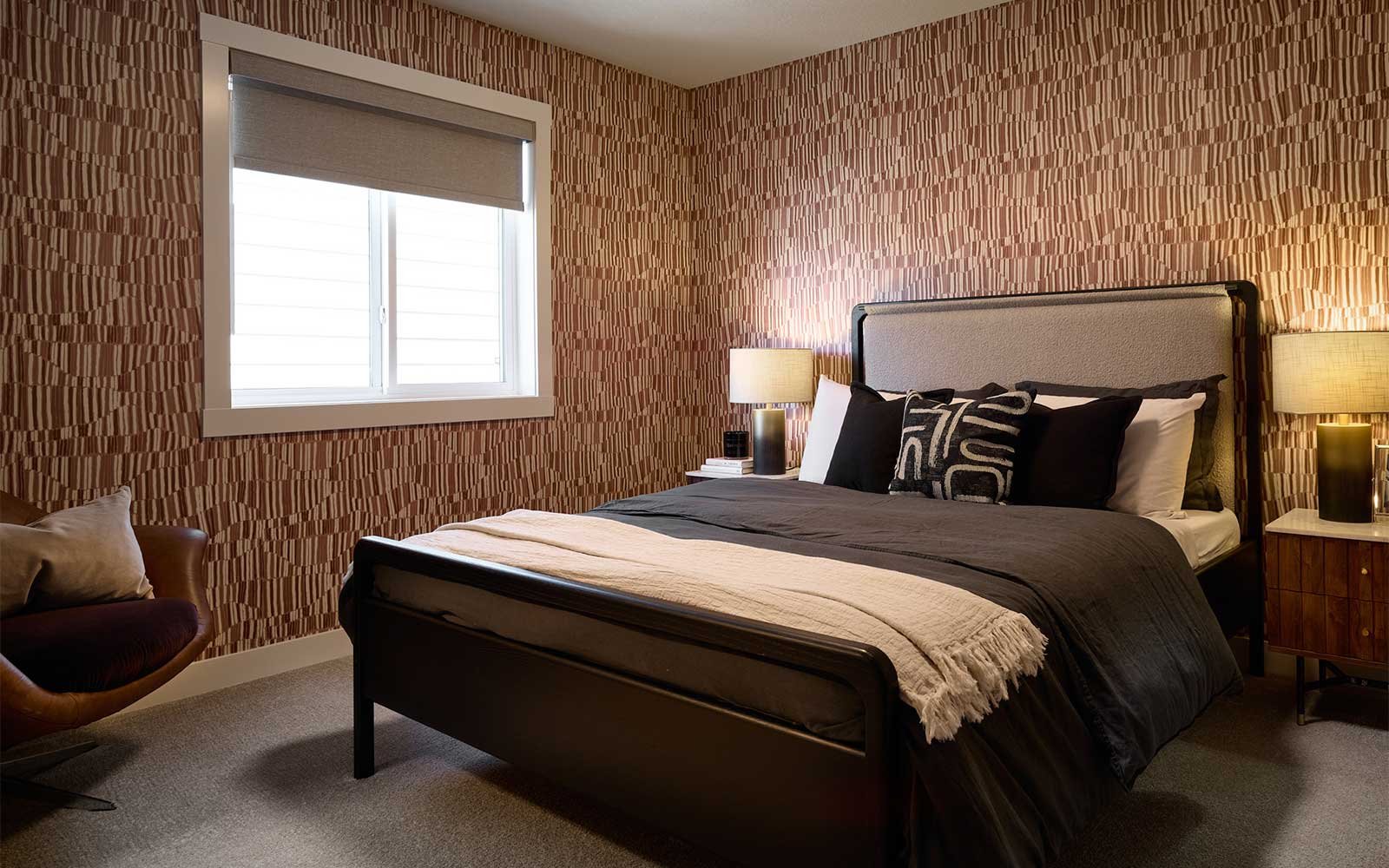 A photo of the secondary bedroom of the Columbia 26 show home in Calgary by Brookfield Residential