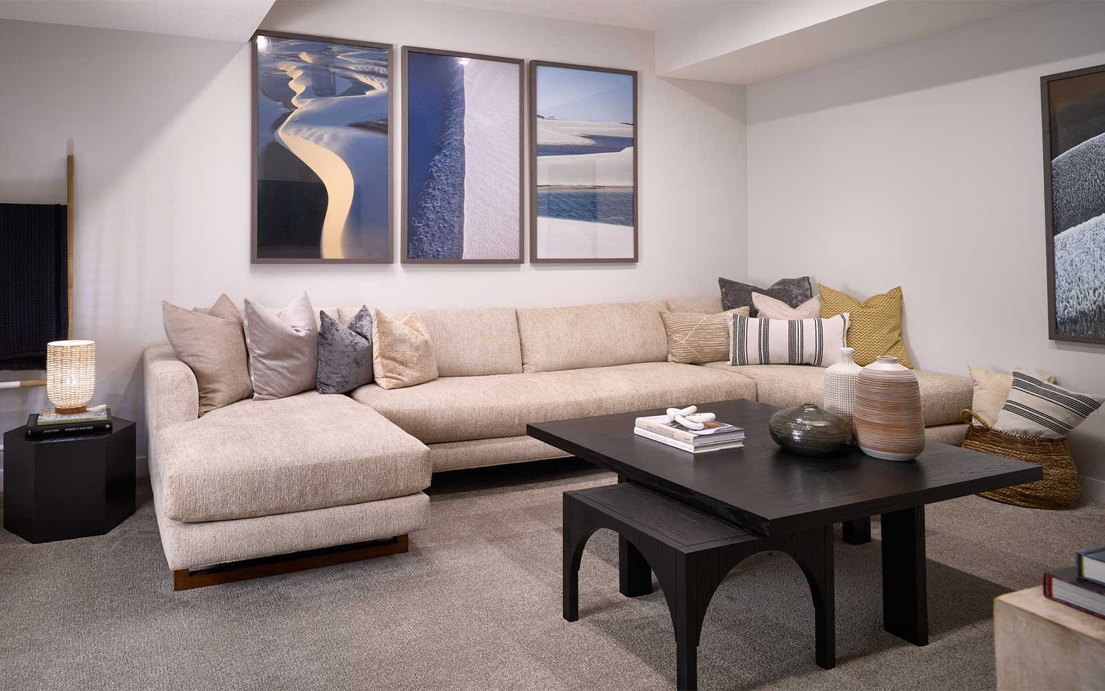 A photo of the basement of the Dawson 26 show home in Calgary by Brookfield Residential