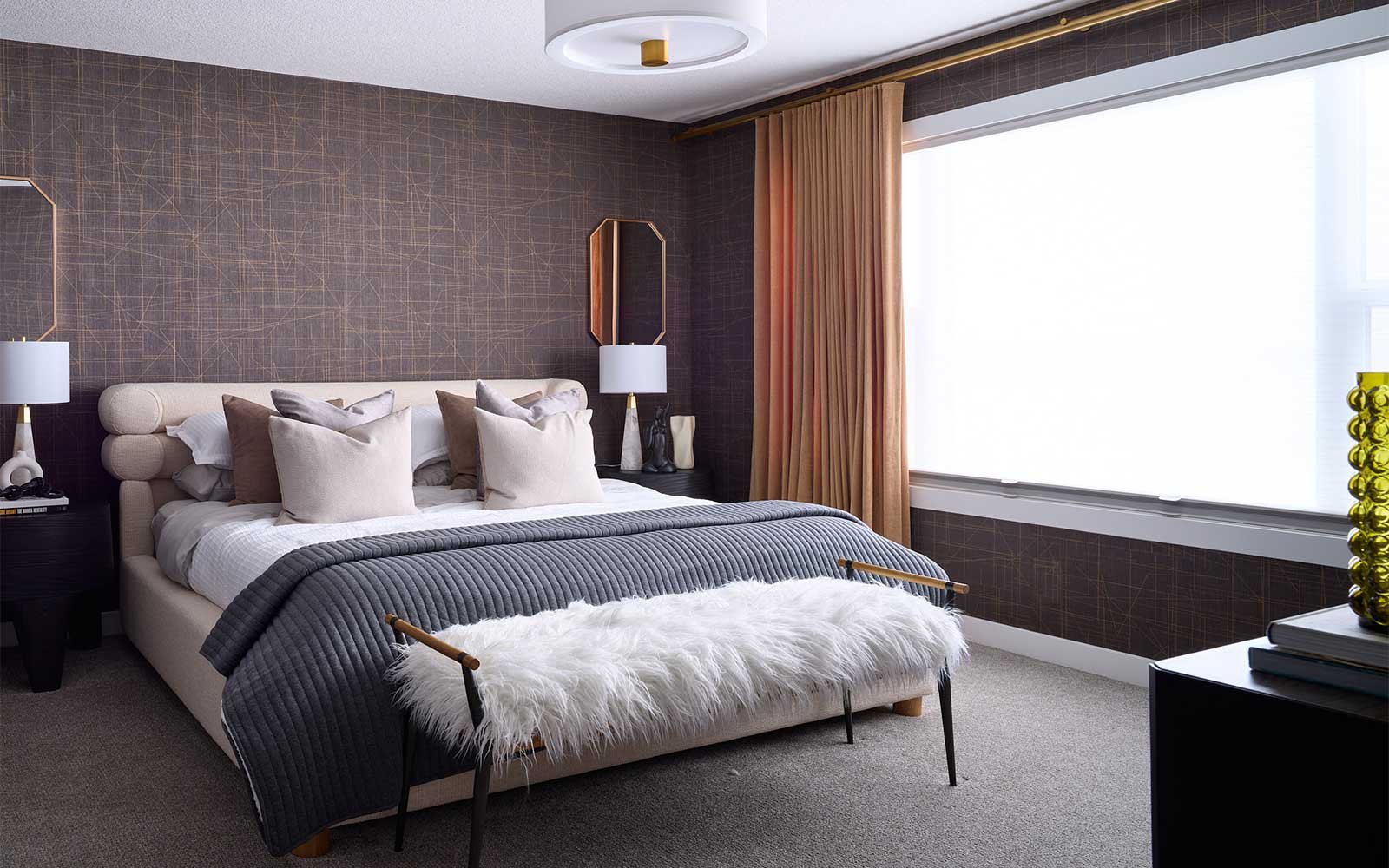 A photo of the primary bedroom of the Dawson 26 show home in Calgary by Brookfield Residential