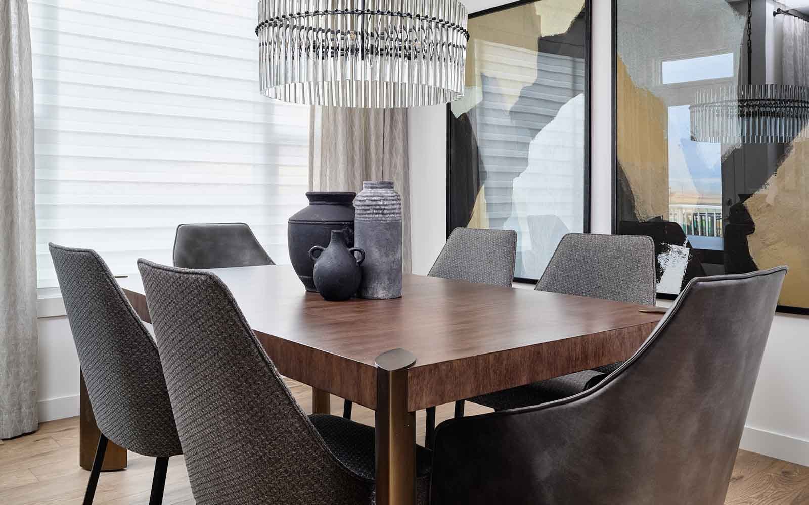 A photo of the dining area of the Robson 24 model in Calgary by Brookfield Residential