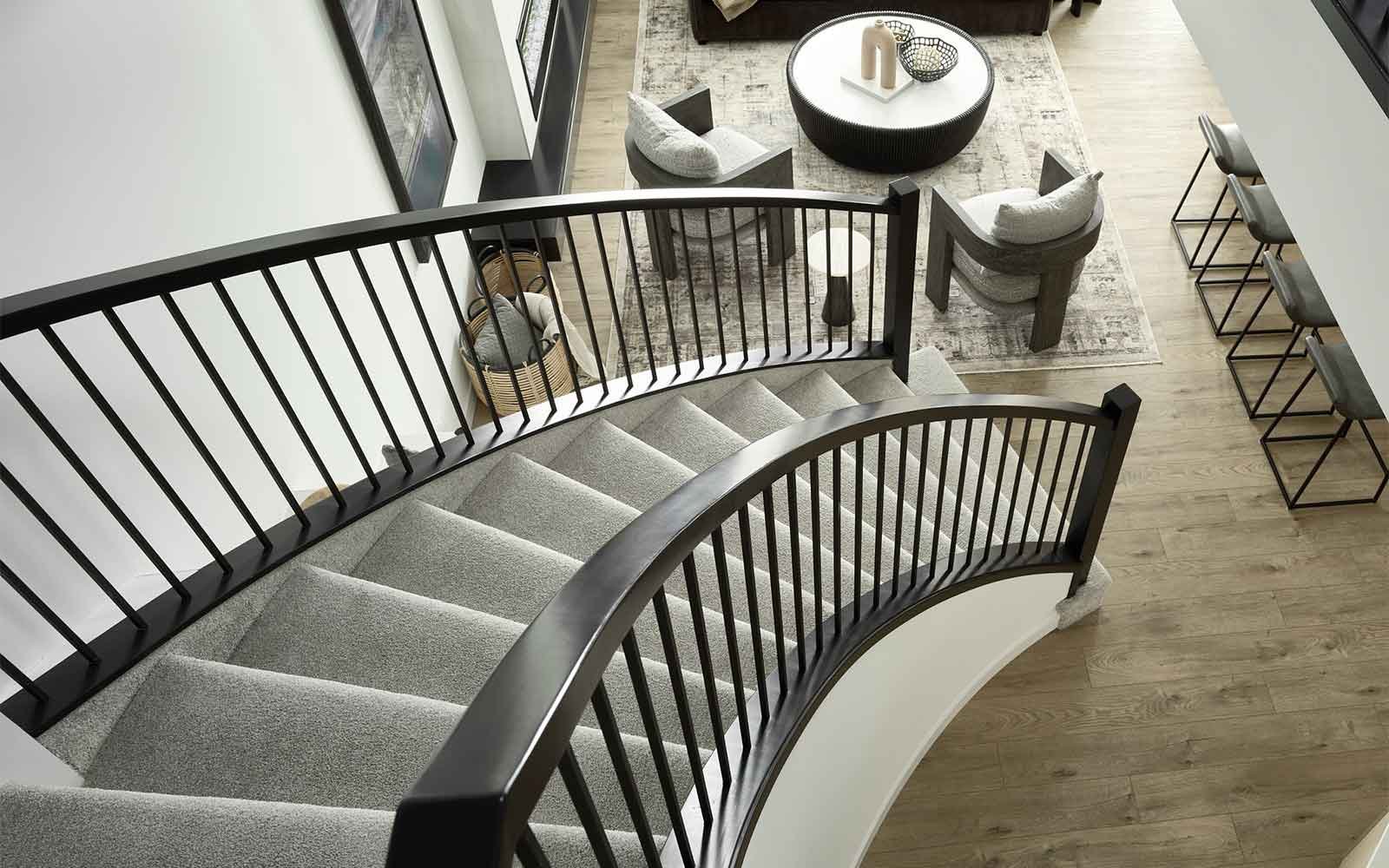 A photo of the staircase of the Robson 24 model in Calgary by Brookfield Residential