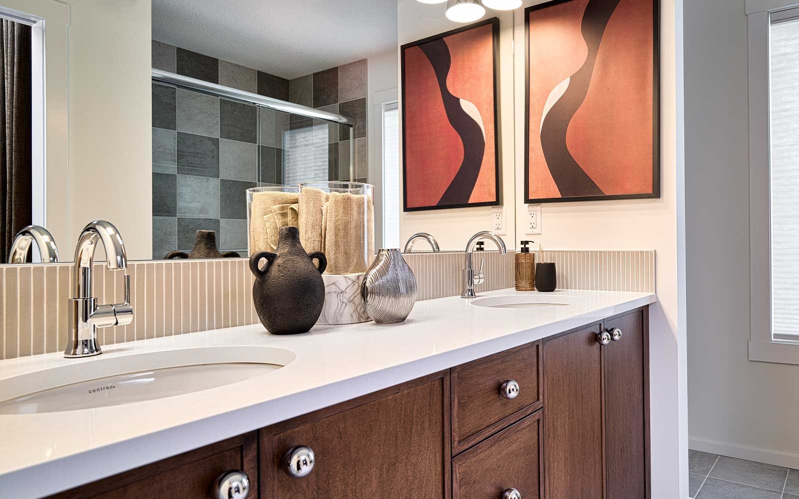 A photo of the ensuite of the Belvedere model by Brookfield Residential.