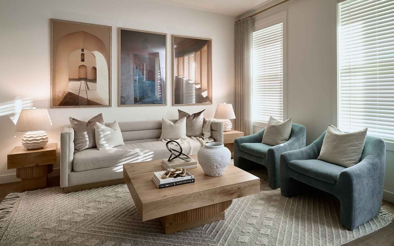 A photo of the great room of the Oxford show home by Brookfield Residential