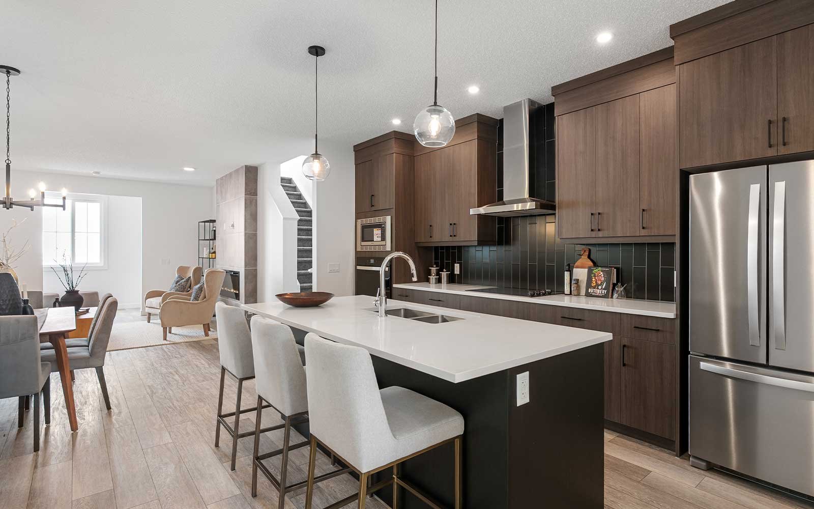 A photo of the kitchen of the Portland laned model by Brookfield Residential