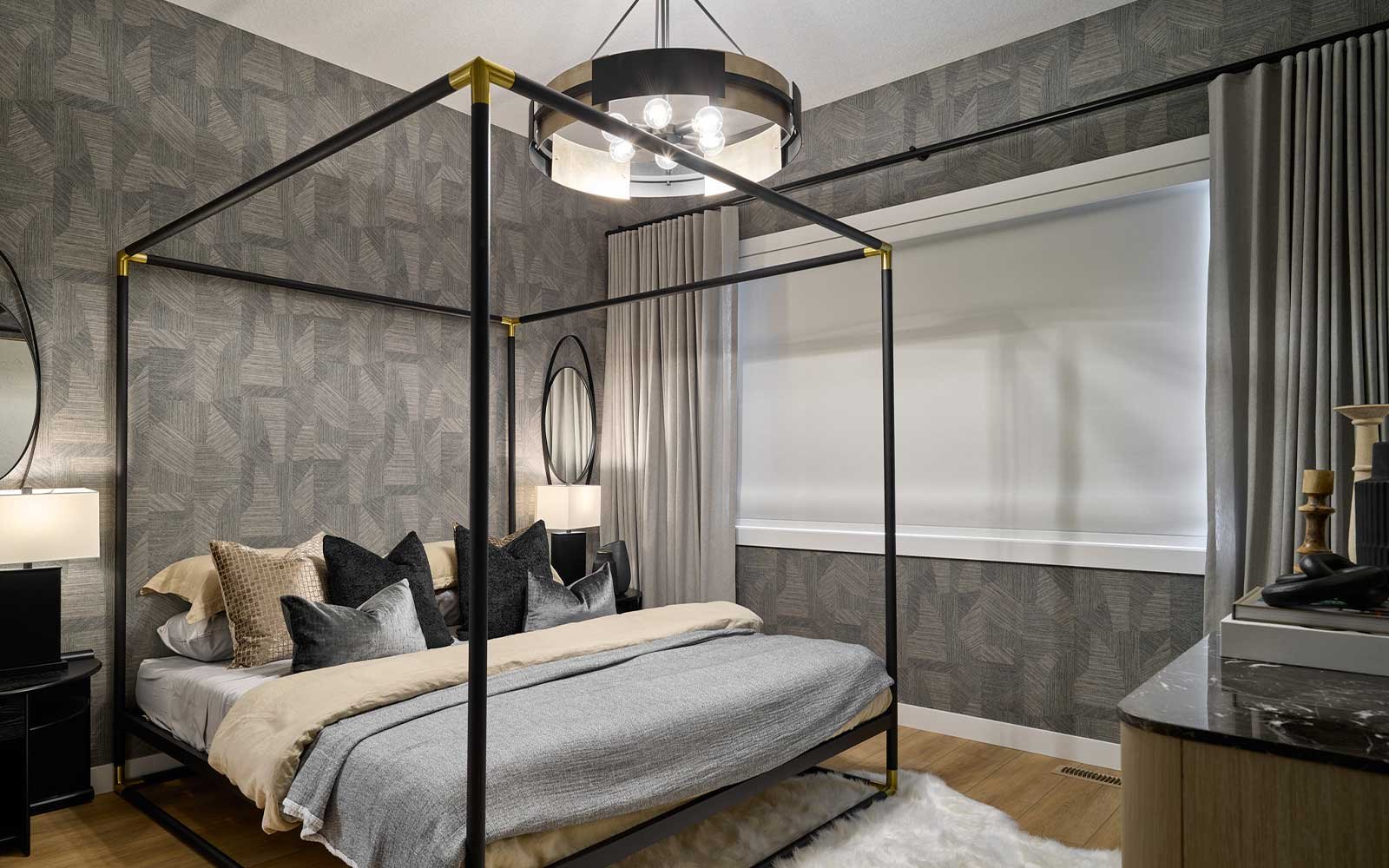 A photo of the primary bedroom of the York model show home in Calgary by Brookfield Residential