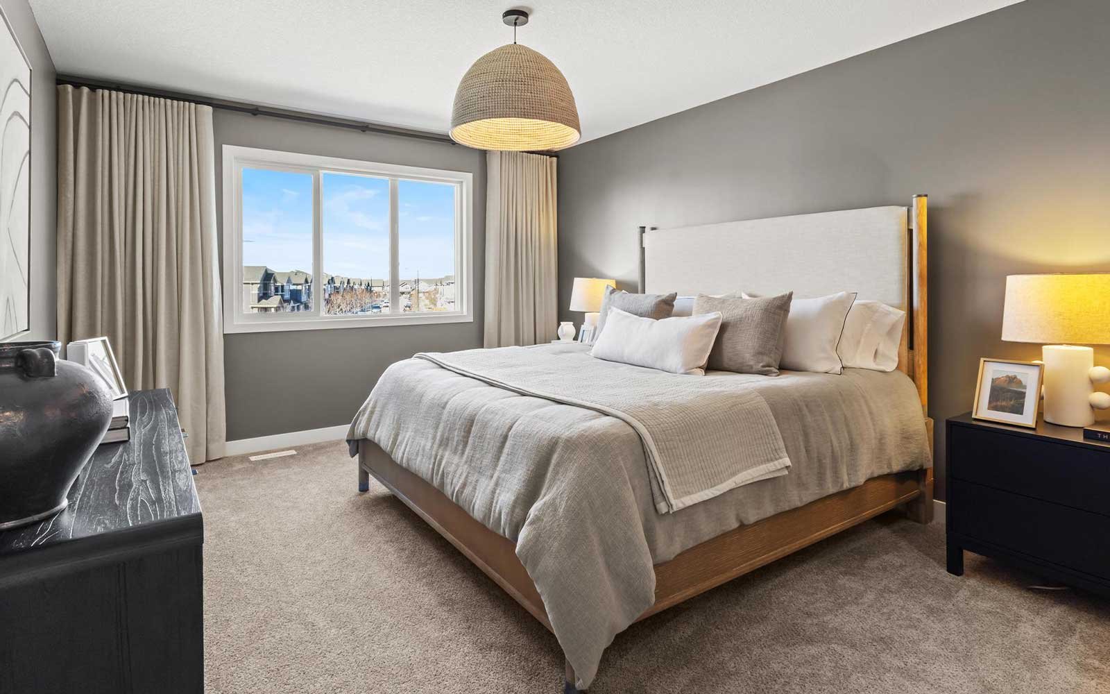 A photo of the primary bedroom of the Sierra 24 model in Edmonton by Brookfield Residential