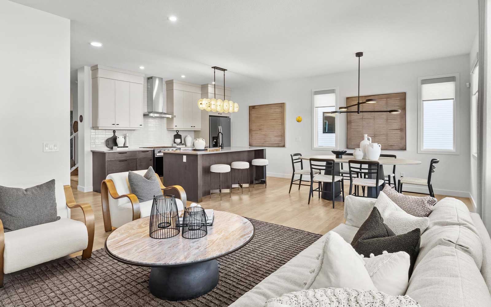 A photo of the great room of the Sierra 24 model in Edmonton by Brookfield Residential