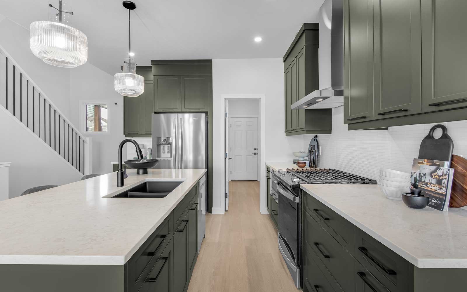 A photo of the kitchen of the MacKay show home in Edmonton by Brookfield Residential