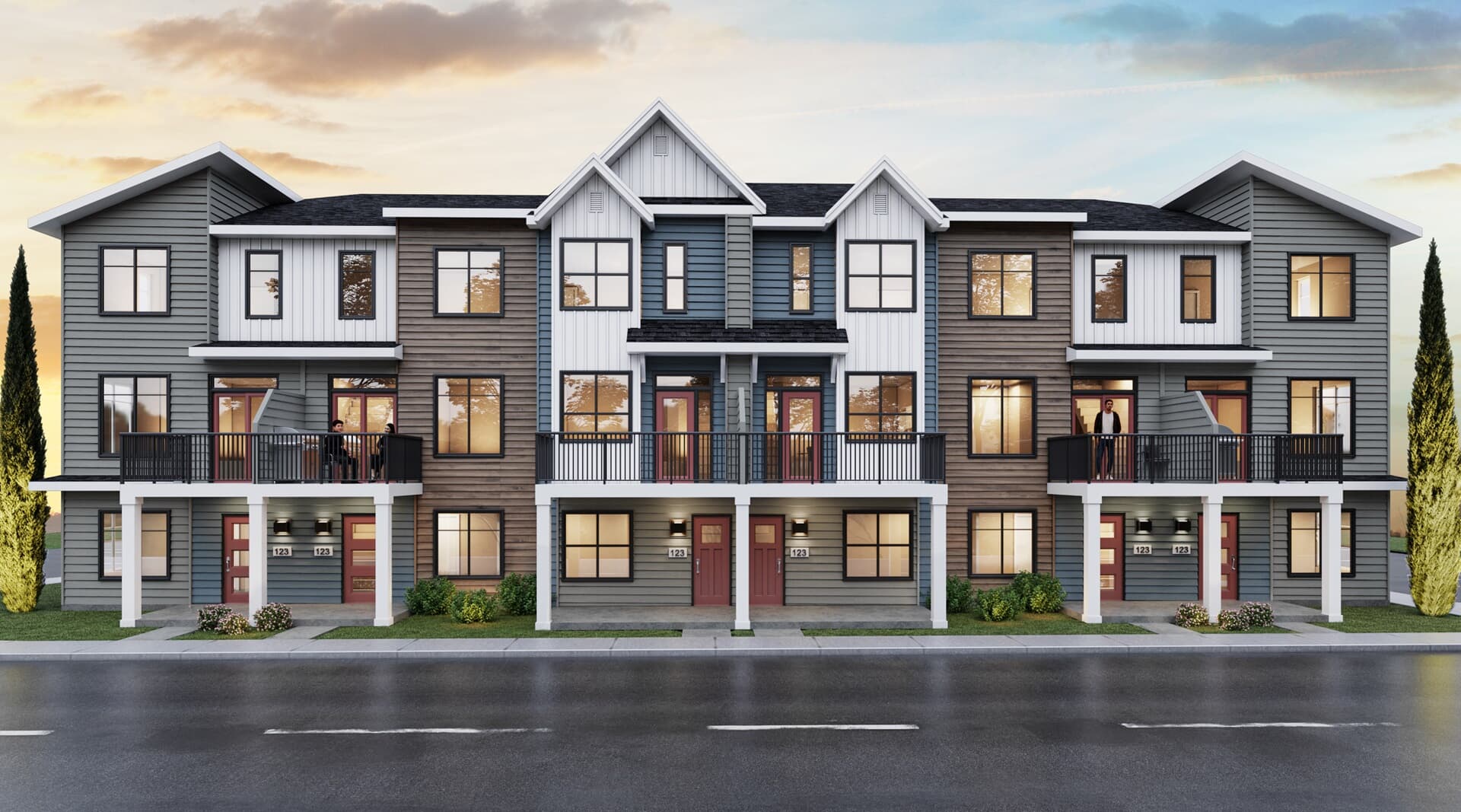 A rendering of The Everly townhouse