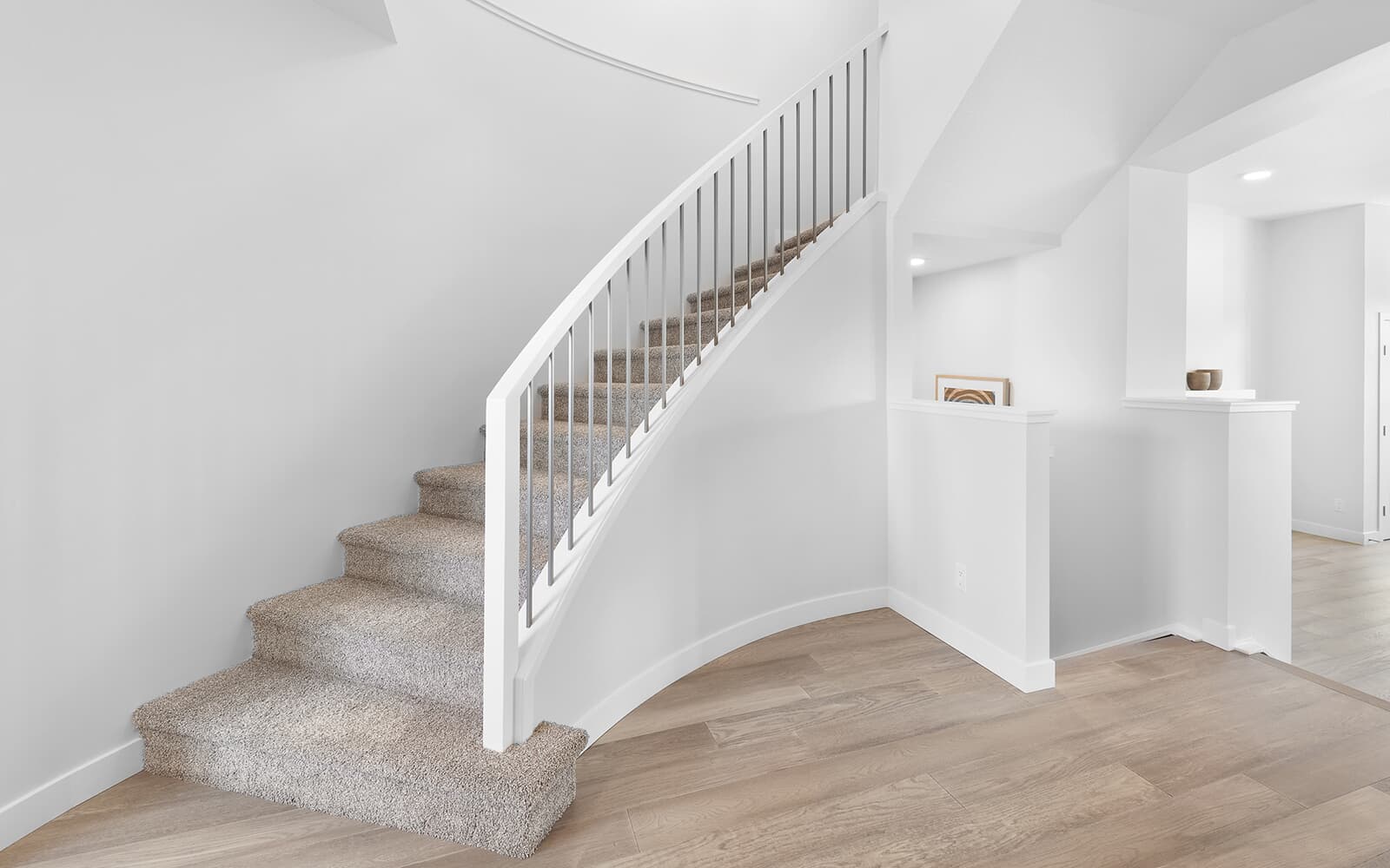 A staircase in the Belvedere in Edgemont, Edmonton, Alberta.