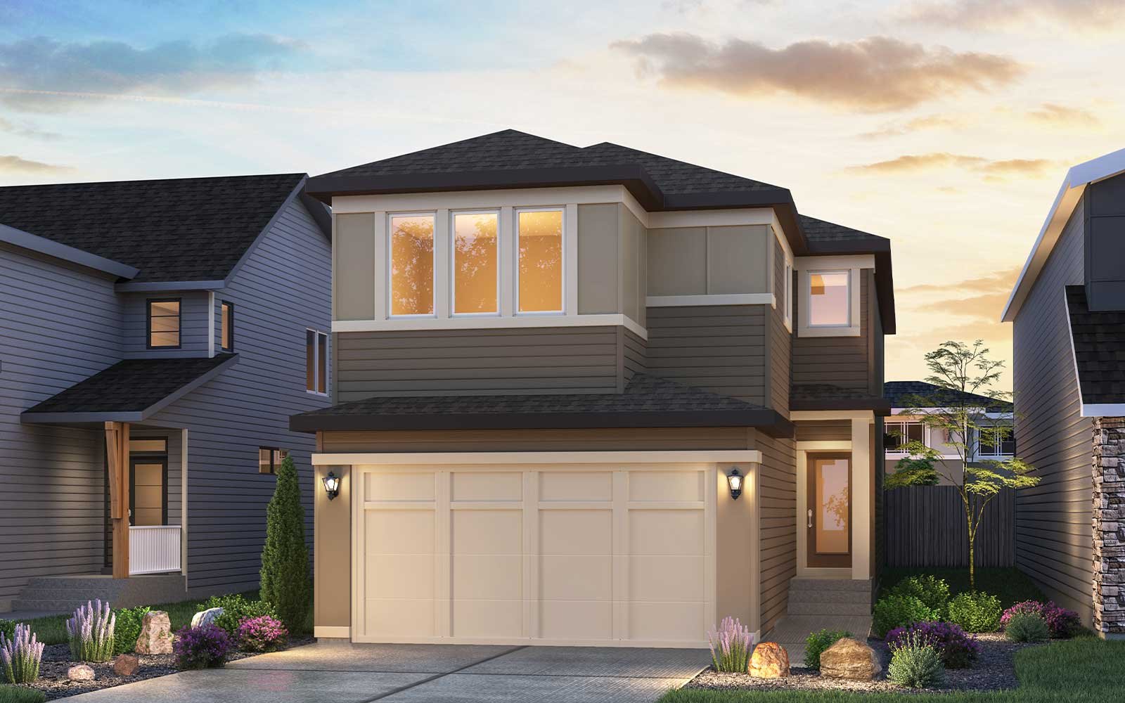 Columbia 3 - 24 - Prairie Exterior rendering of the Prairie style of the Columbia 3 - 24 model