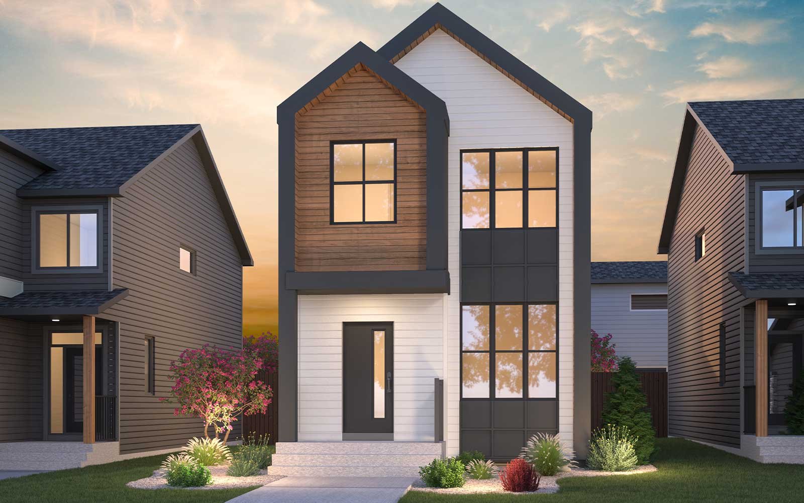 Exterior rendering of the Scandi style Kendal model