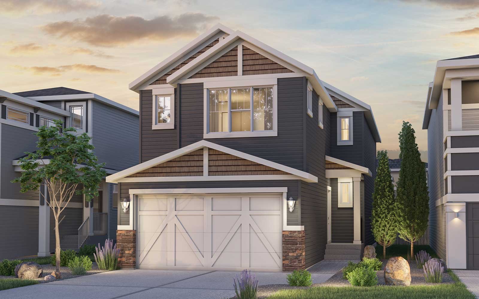 Exterior rendering of the Purcell 24 Arts and Crafts style