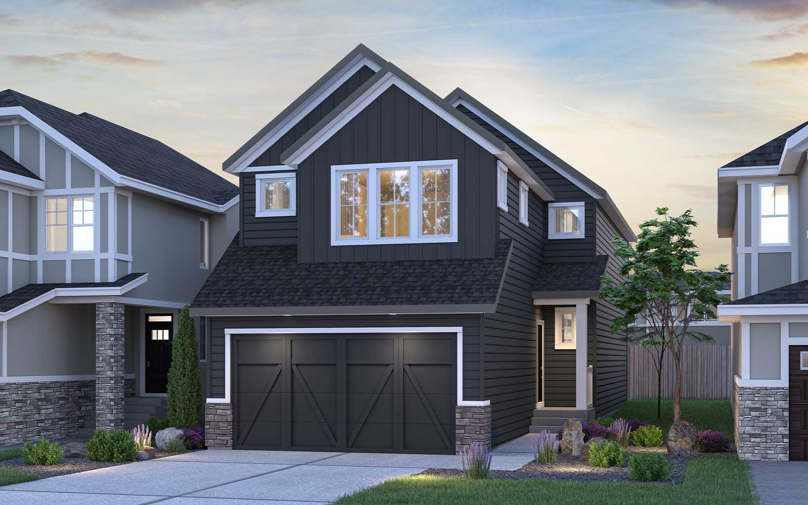 Exterior rendering of the Purcell 24 Farmhouse style