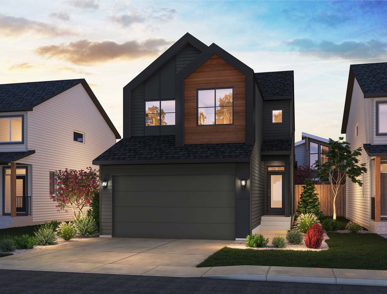 A rendering of the Scandinavian elevation for the Rundle 24 model by Brookfield Residential.