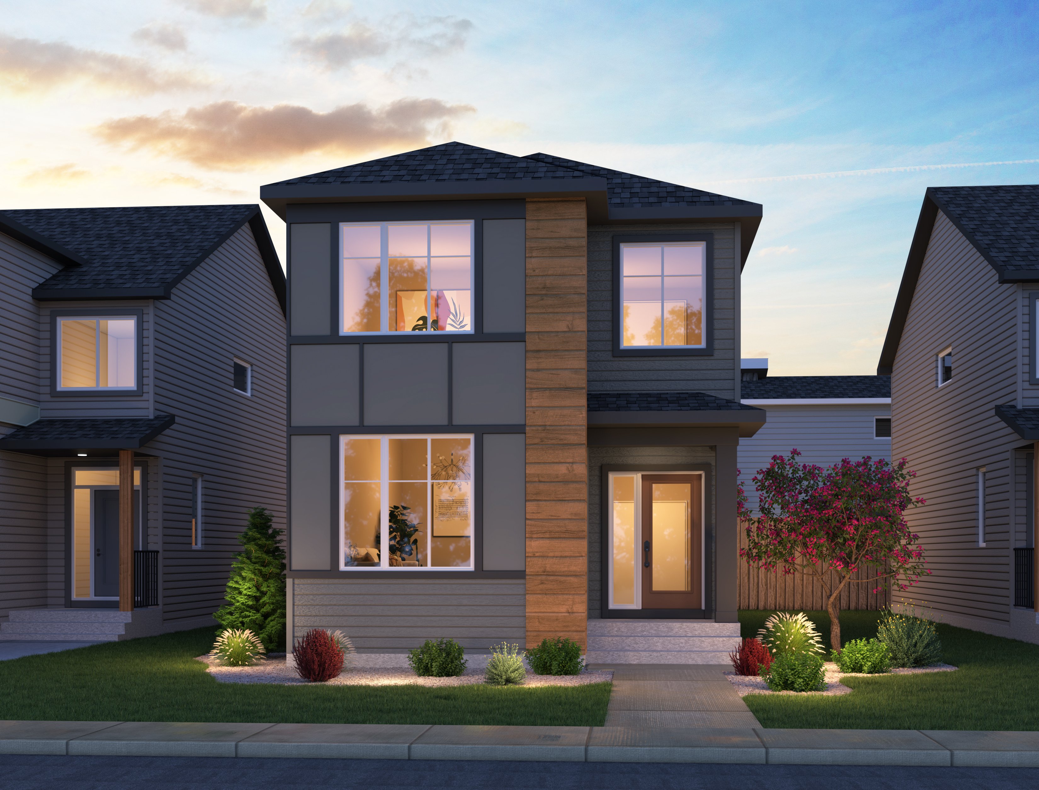 Prairie exterior rendering of the Preston in Edmonton by Brookfield Residential.