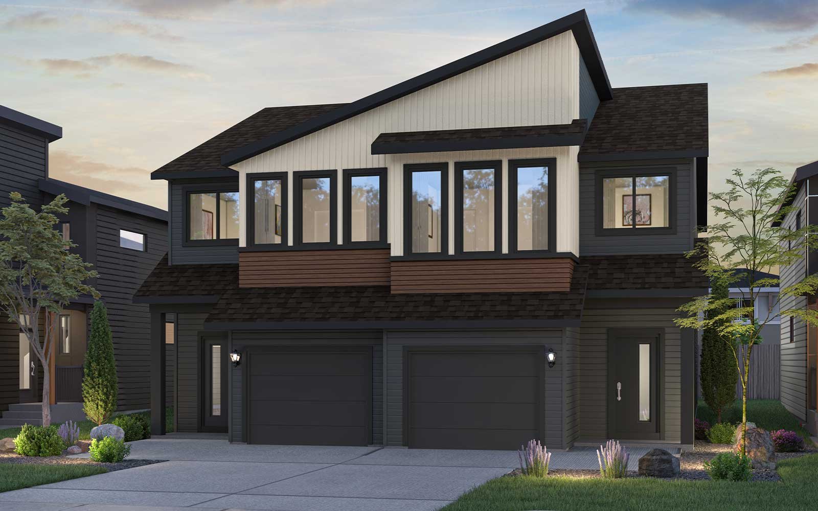 Exterior rendering of the Pembina Rustic Contemporary style