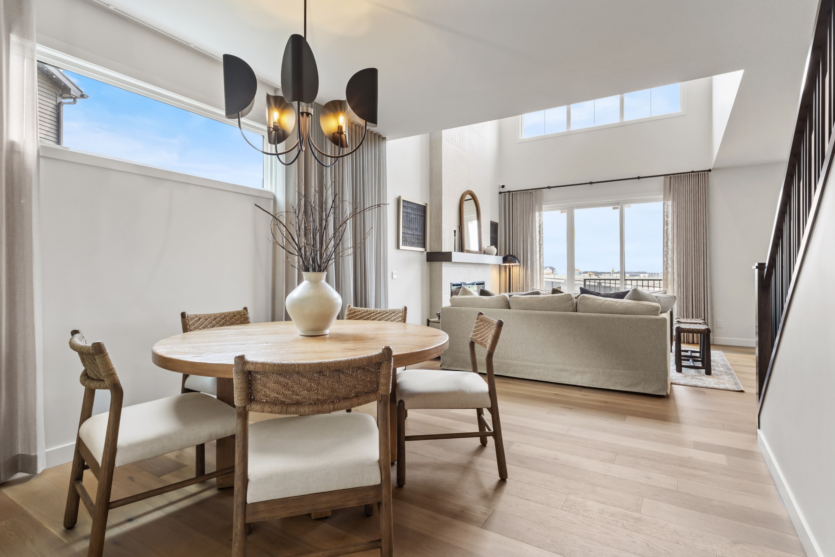 A photo of the great room of the Waterton 26 model in Edmonton by Brookfield Residential