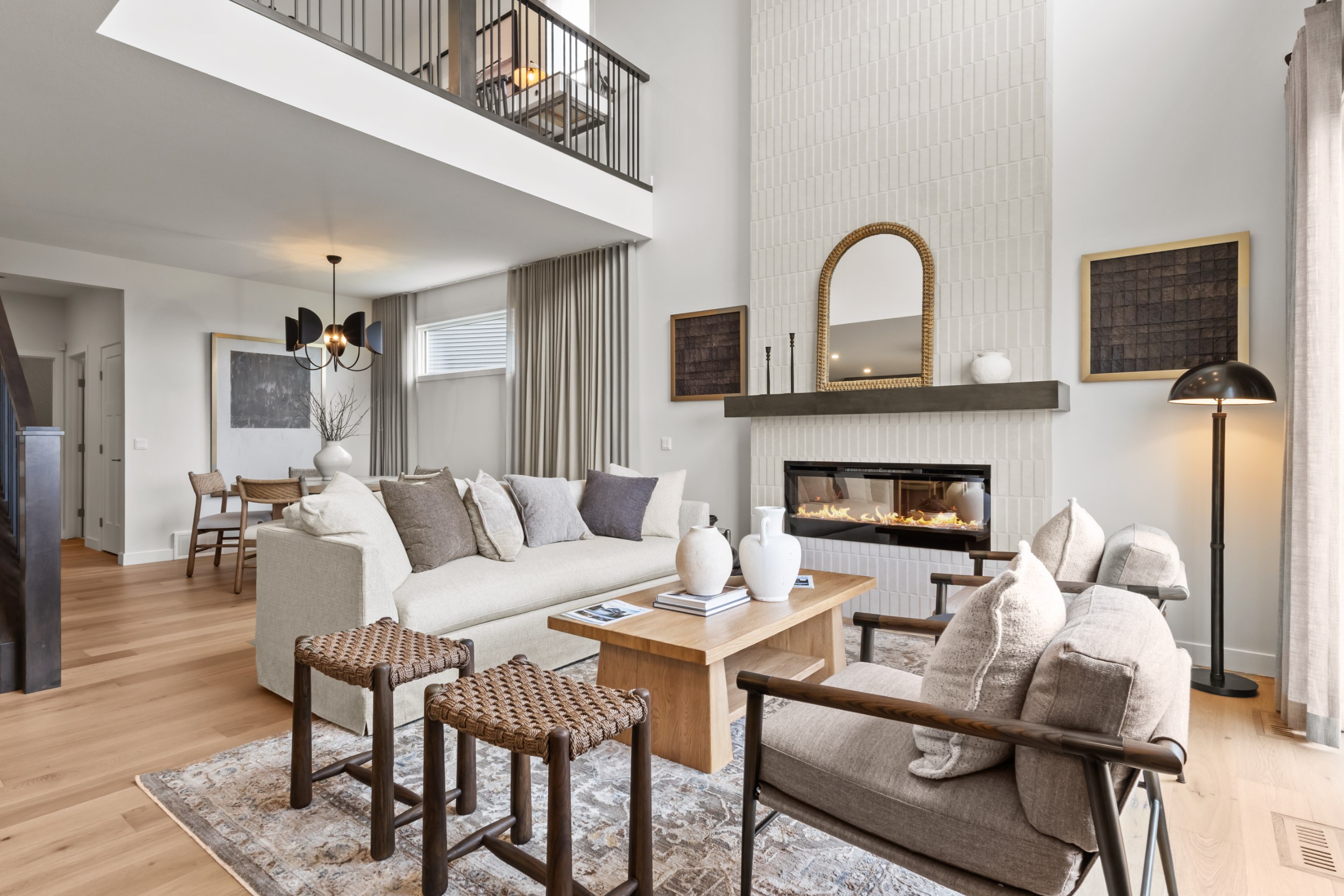 A photo of the living room of the Waterton 26 model in Edmonton by Brookfield Residential