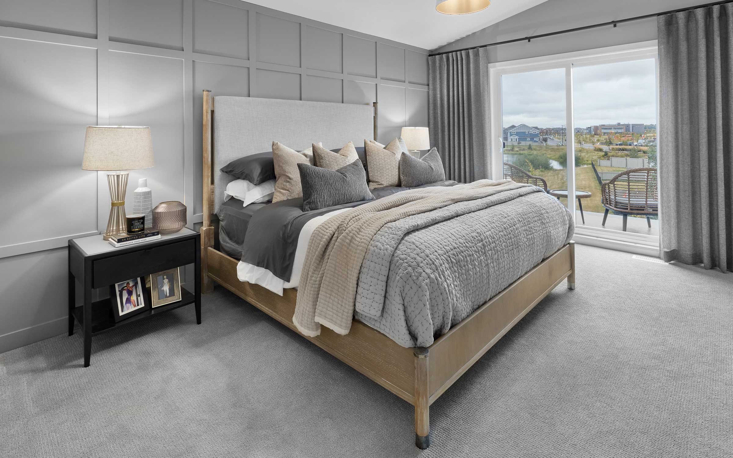 A bedroom in The Robson in The Orchards by Brookfield Residential in Edmonton Alberta.