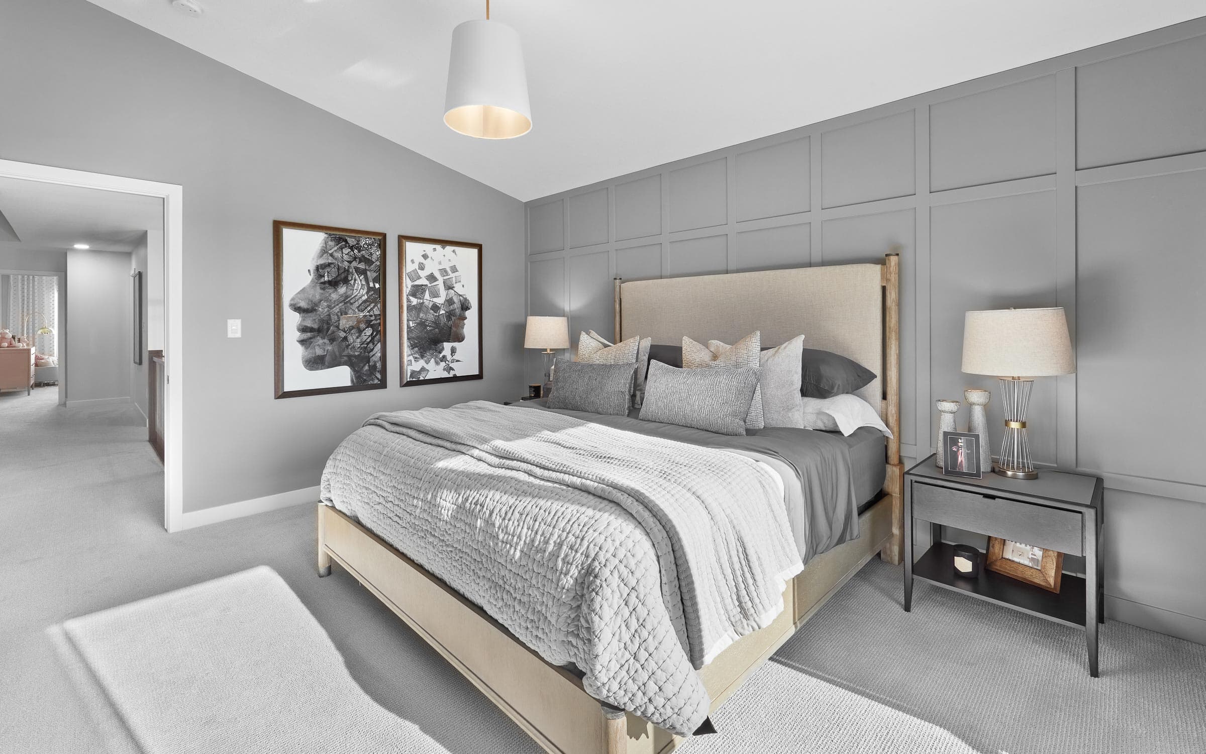 A bedroom in The Robson in The Orchards by Brookfield Residential in Edmonton Alberta.