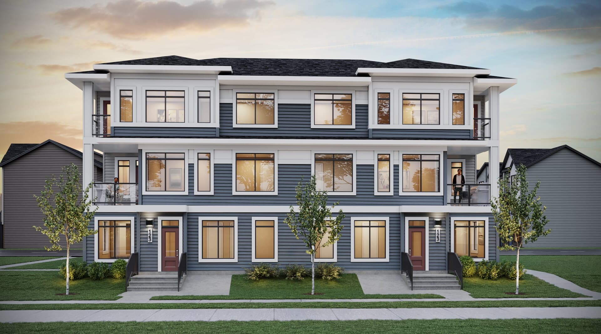A rendering of The Everly townhouse