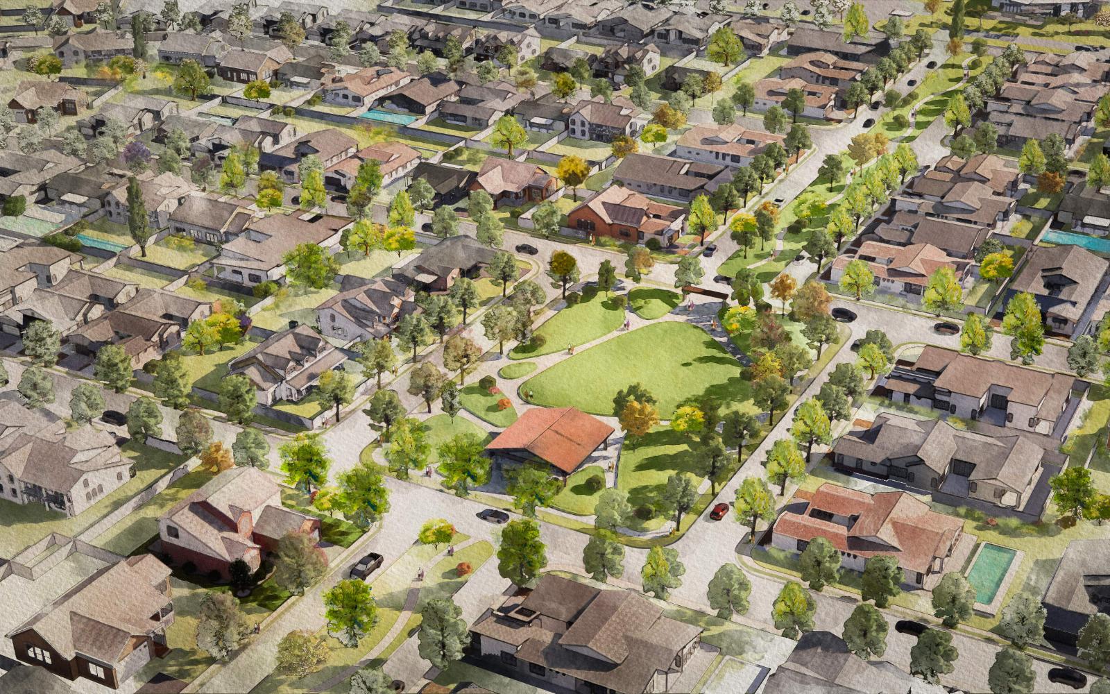 Neighborhood Park Perspective Rendering