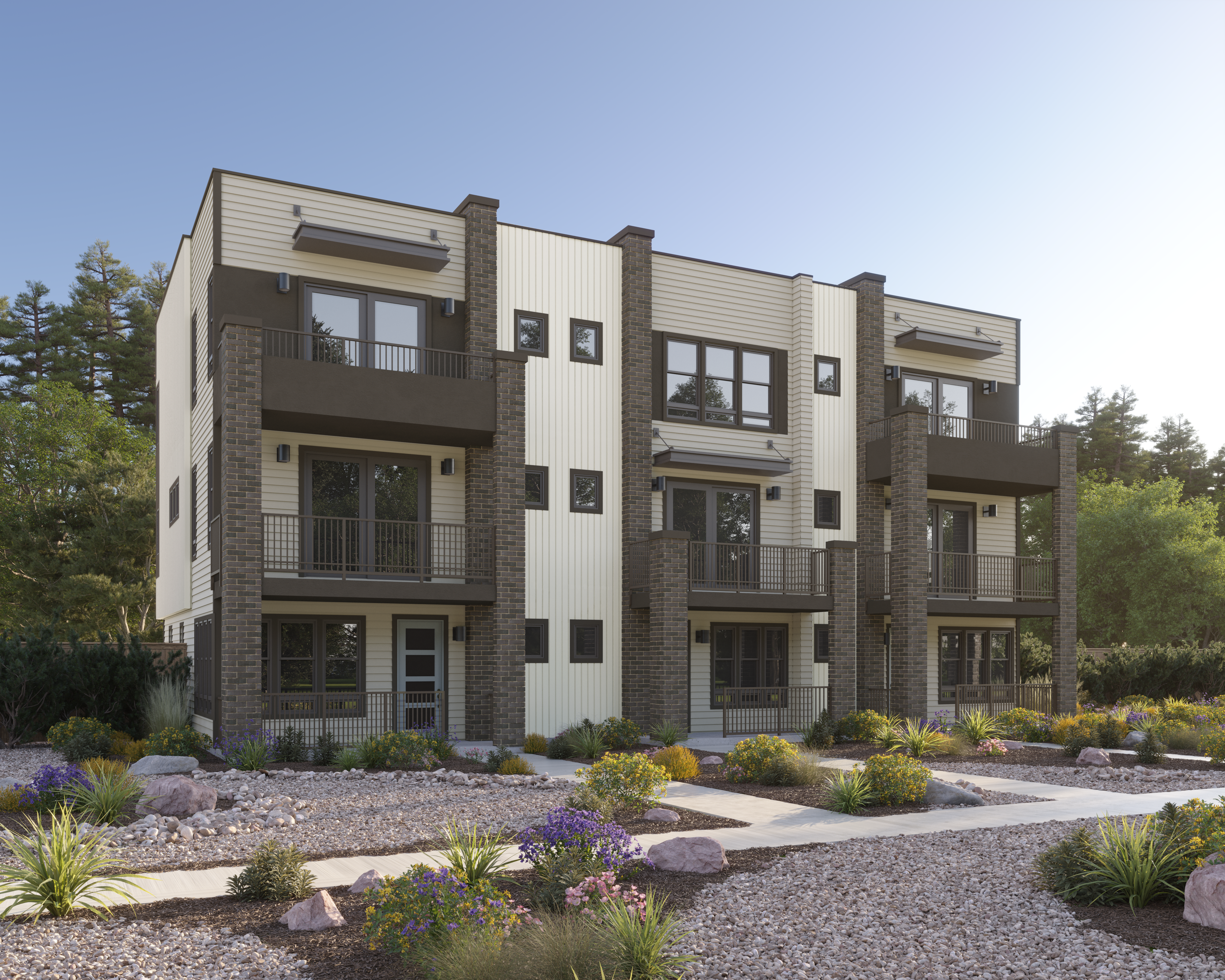 Contour Townhome Exterior at Central Park in Denver, CO Contour Townhome Exterior at Central Park in Denver, CO