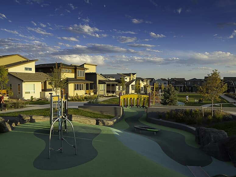 Midtown Homes and playground at Midtown in Denver, CO