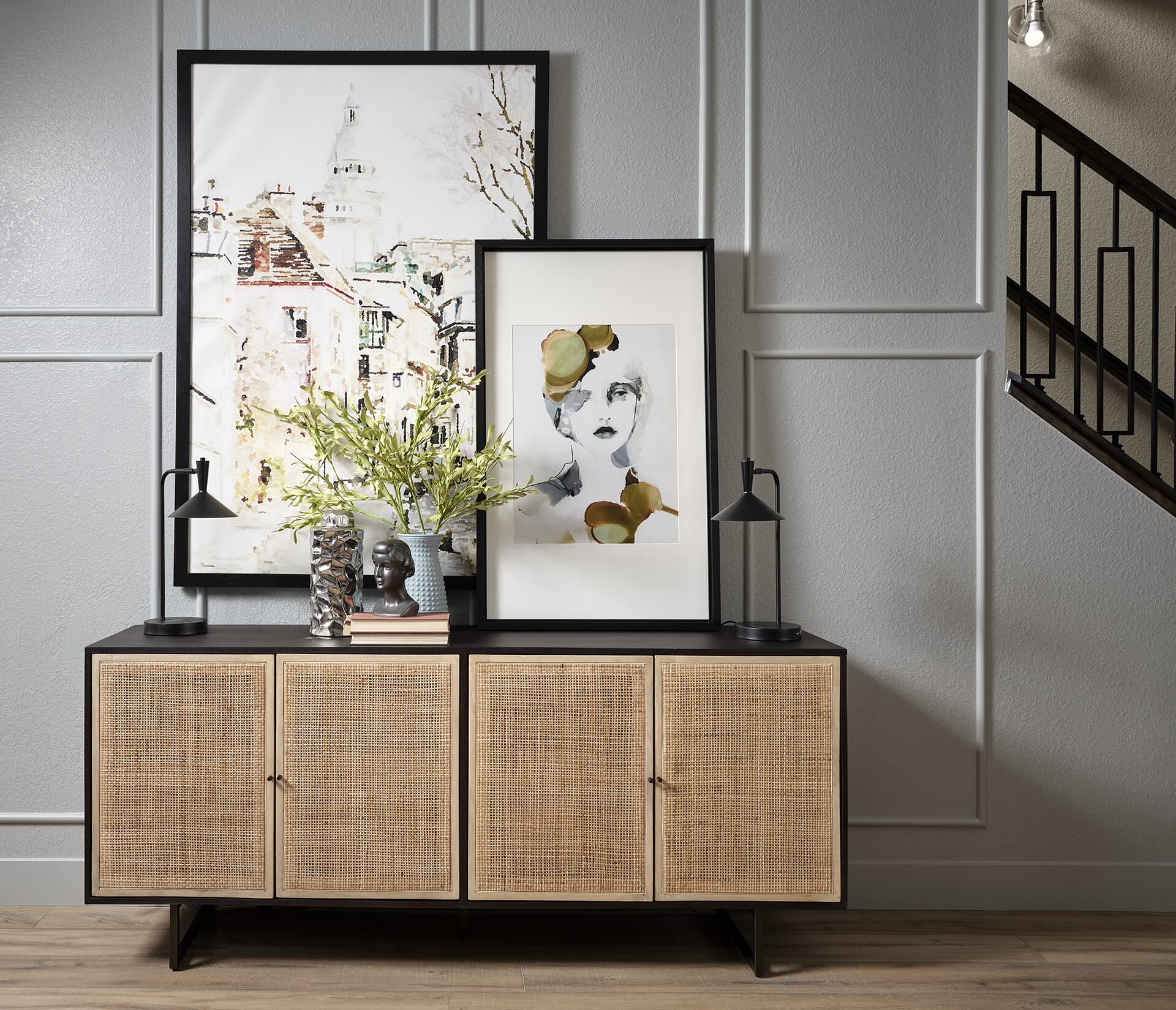 living room art wall