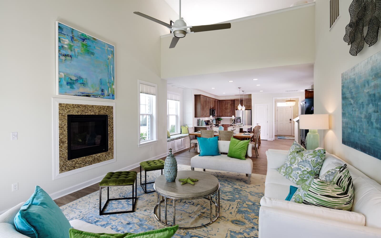 The living room of the Picasso at Heritage Shores in Bridgeville DE
