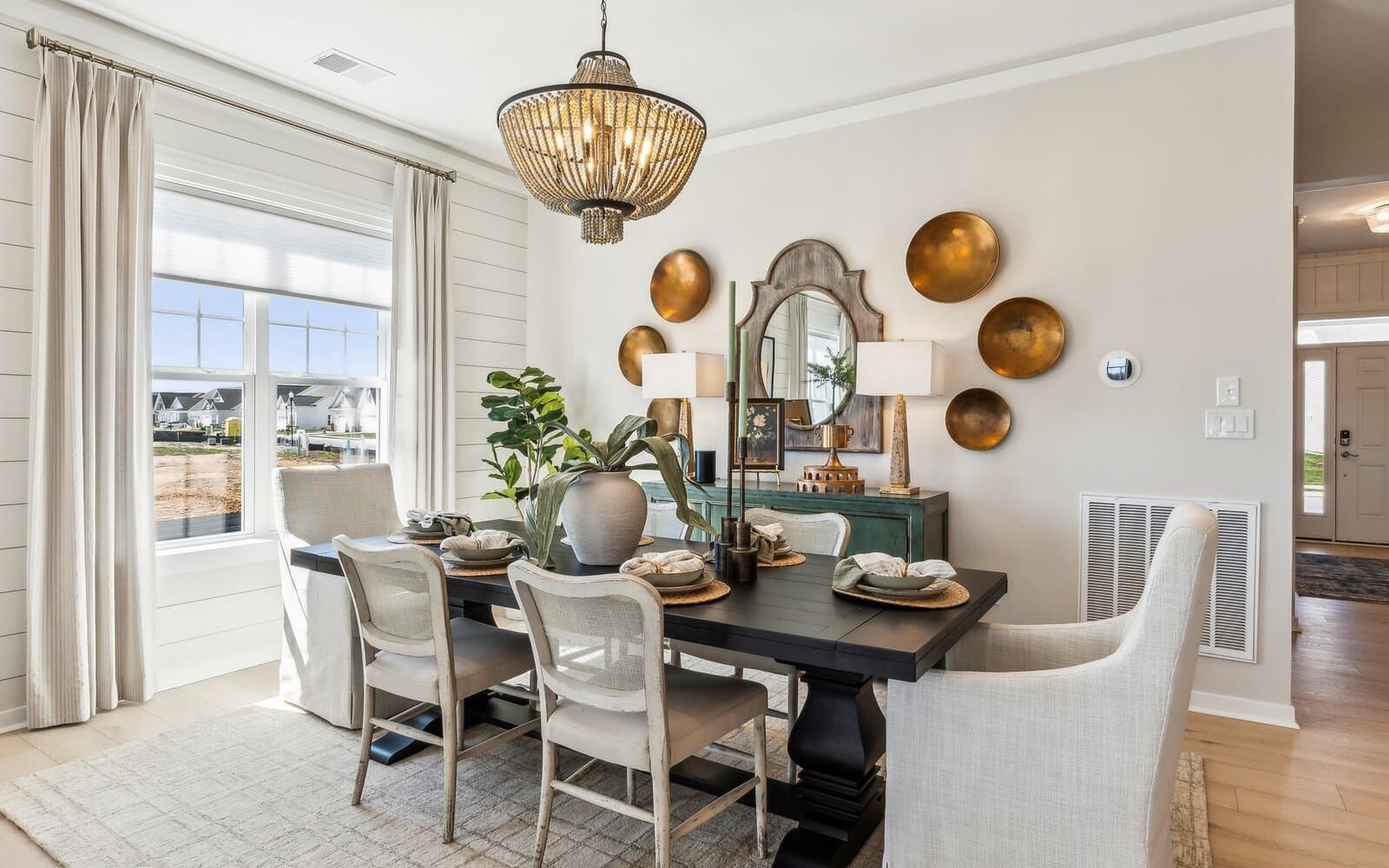 The dining room of the Quincy II at Heritage Shores by Brookfield Residential.