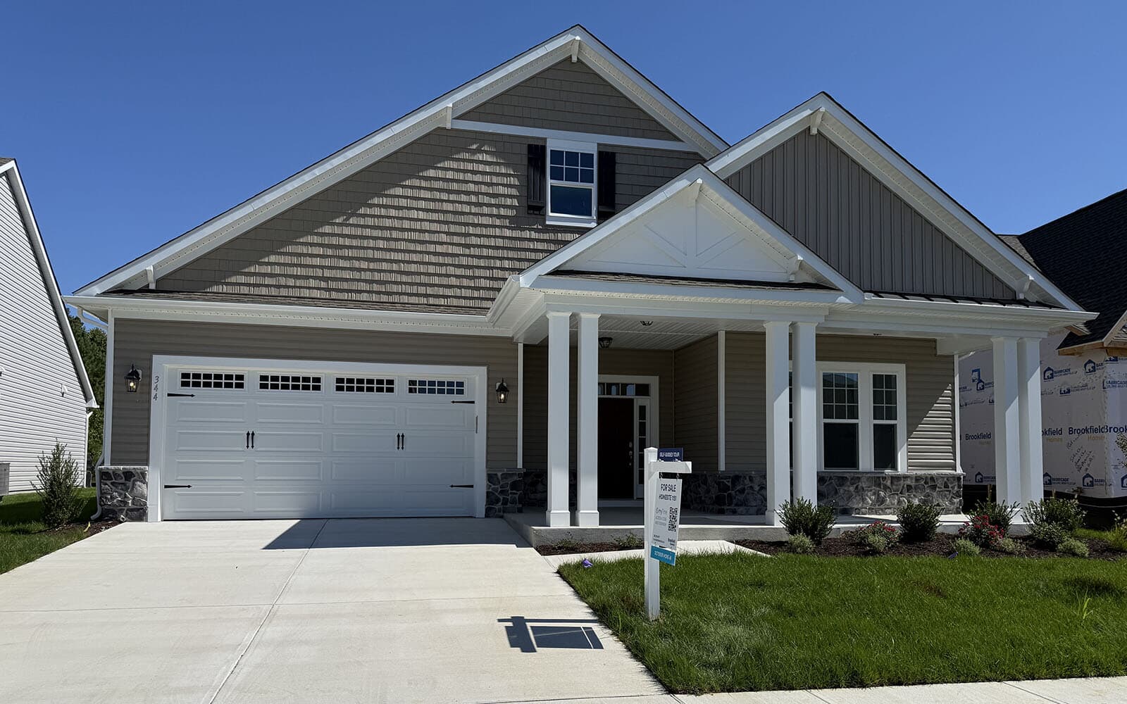The exterior of the Quincy II on homesite 1151 at Heritage Shores.