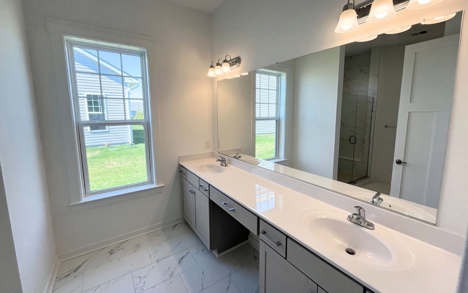 The primary bathroom of the Picasso on homesite 991 at Heritage Shores.