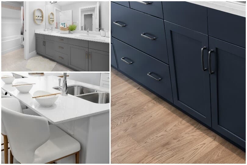 Collage of Brookfield Residential standard finishes in Edmonton, AB