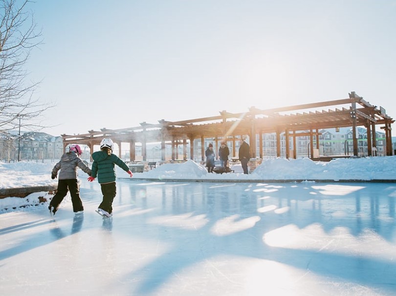 Family skating Chappelle Gardens Community