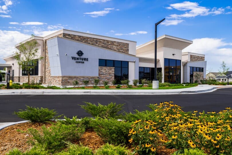 Exterior of the Venture Center at Brighton Crossings by Brookfield Residential in Denver CO