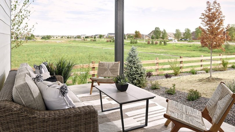 Indoor outdoor living at Mosaic 1 at Brighton Crossing by Brookfield Residential in Brighton CO