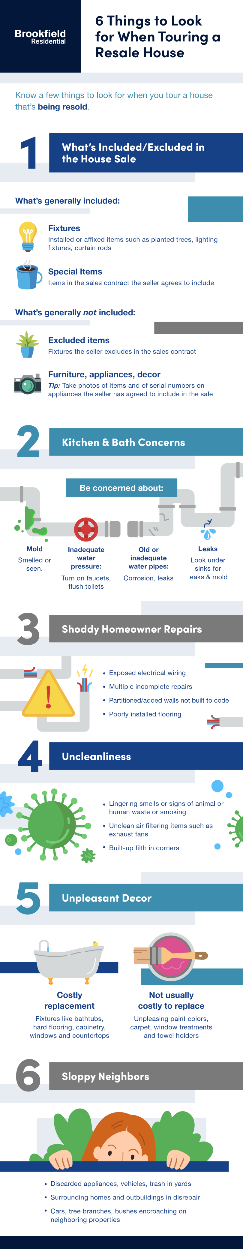6 Things to Look for when Touring a House Infographic