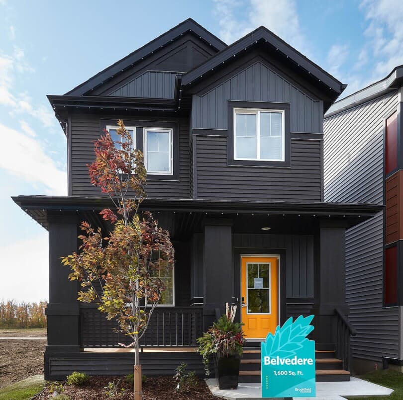 Exterior of Belvedere Show Home at Laned Collection at Edgemont Community in Edmonton AB