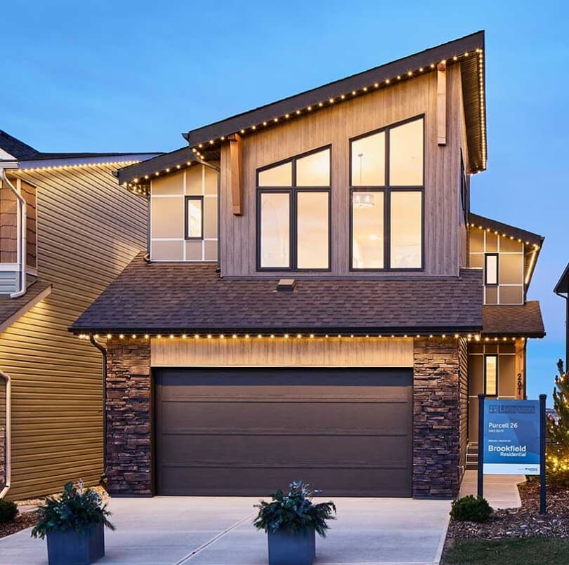 Exterior of Purcell 26 Plan at Front Garage Conventional Collection at Livingston Community in Calgary AB