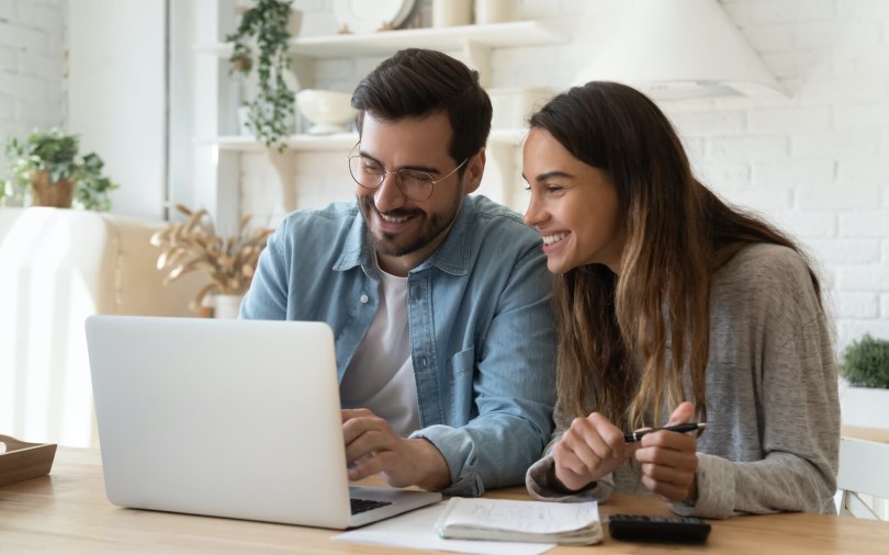 Young couple on a laptop