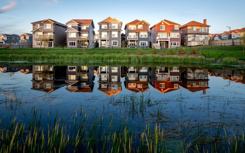 Exterior view of homes at The Orchards community in Edmonton AB