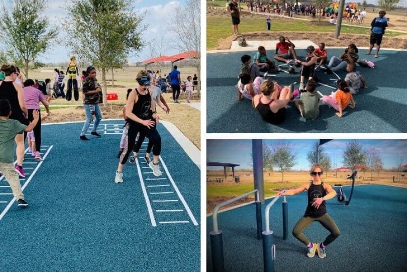 Group fitness classes at Elyson by Brookfield Residential in Katy TX