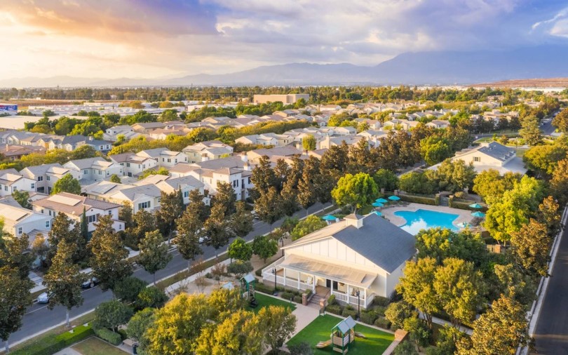 Aerial view of Edenglen in Ontario CA by Brookfield Residential
